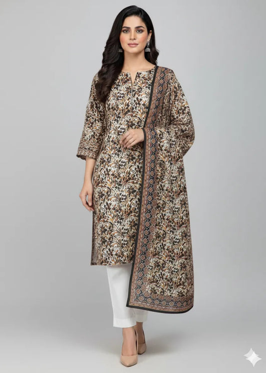 SAPPHIRE PRINTED LINEN 3PC D20