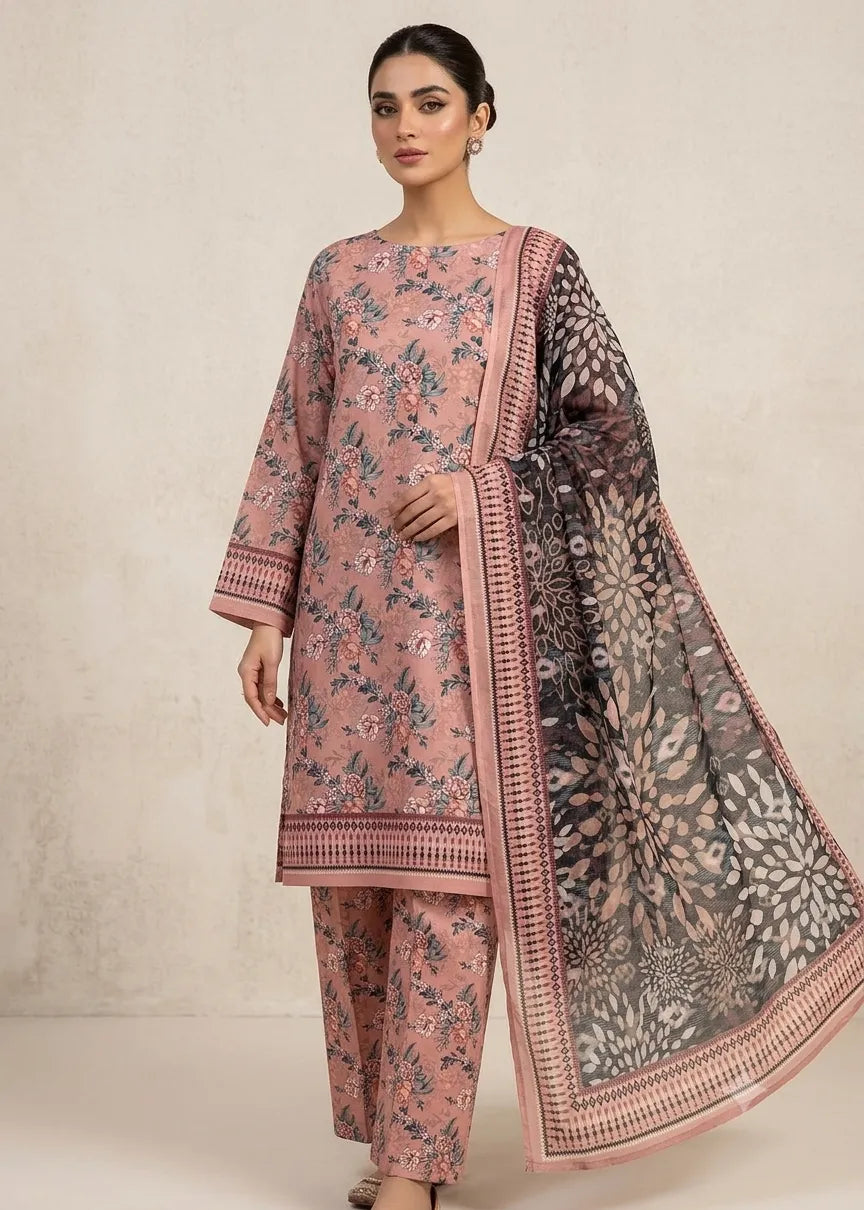 VISCOSE LINEN DIGITAL PRINTED SUIT 3 PIECE UNSTITCHED D-11