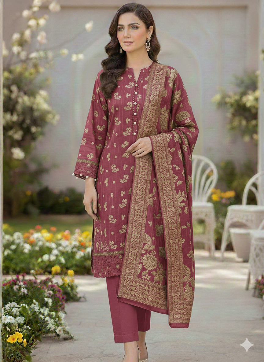 PERSIAN WOOL WINTER 3PC SUIT WITH PALACHI SHWAL LLD-04