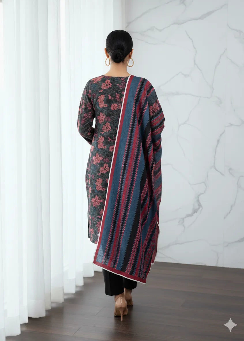 SAPPHIRE PRINTED LINEN 3PC D4