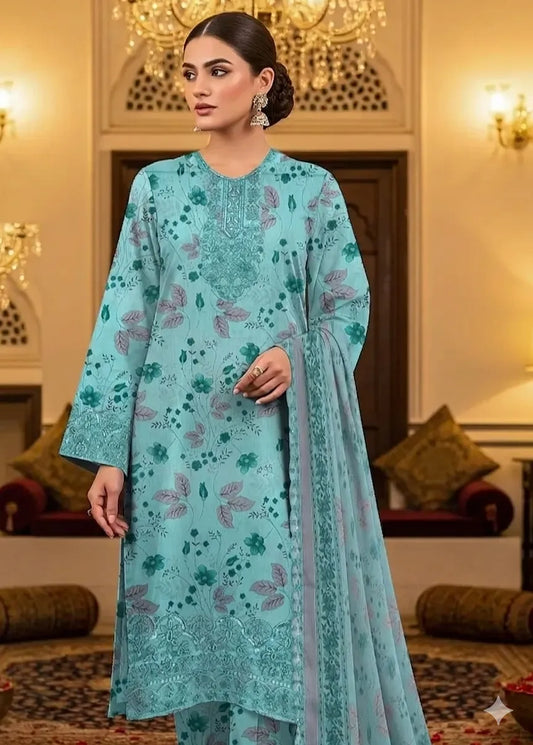 TAWAKAL PRINTED SUIT 3PC D#330B