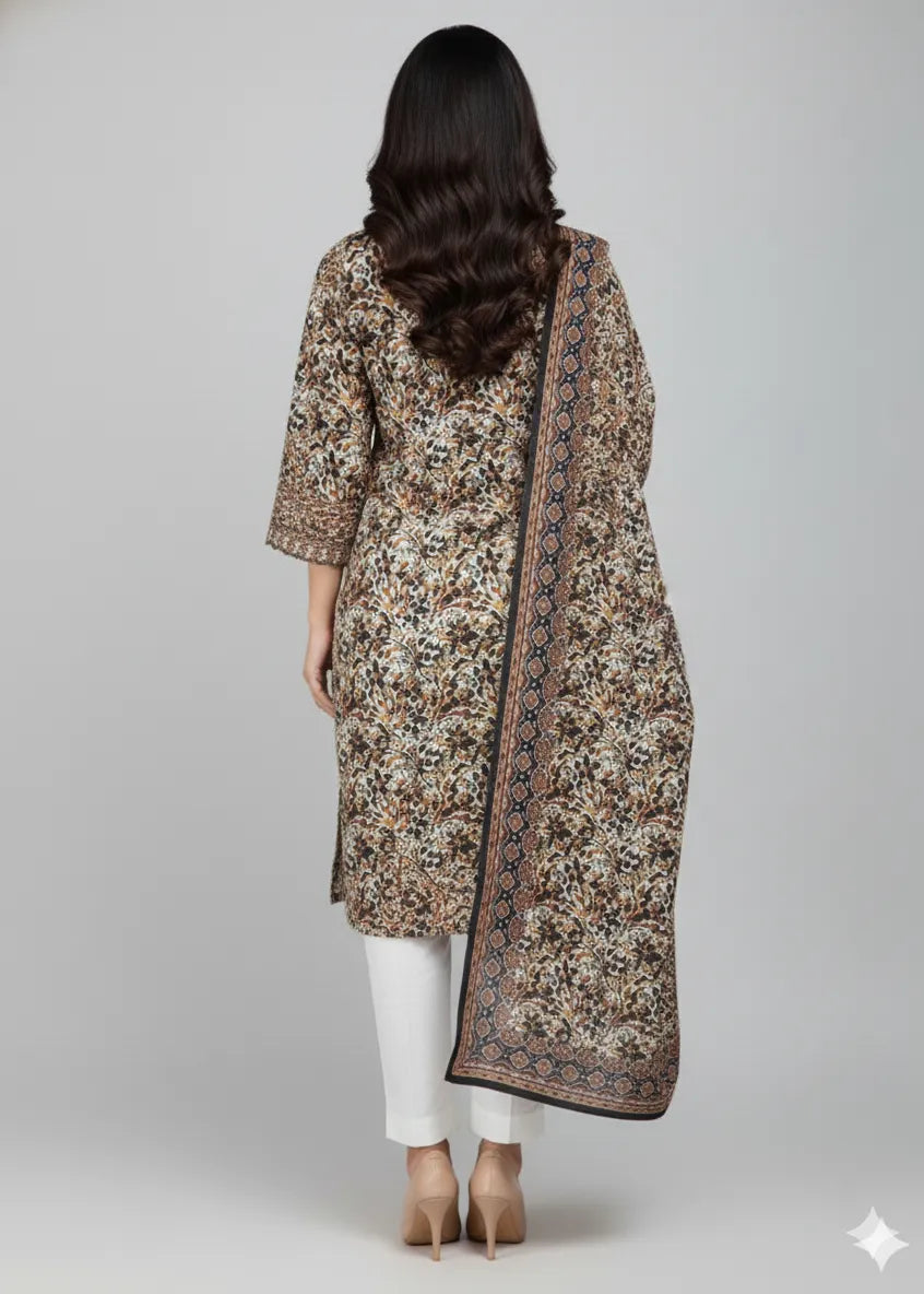 SAPPHIRE PRINTED LINEN 3PC D20