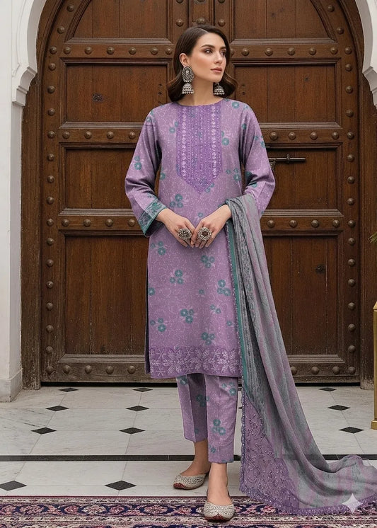 SAPPHIRE PRINTED SUIT 3PC D#317A