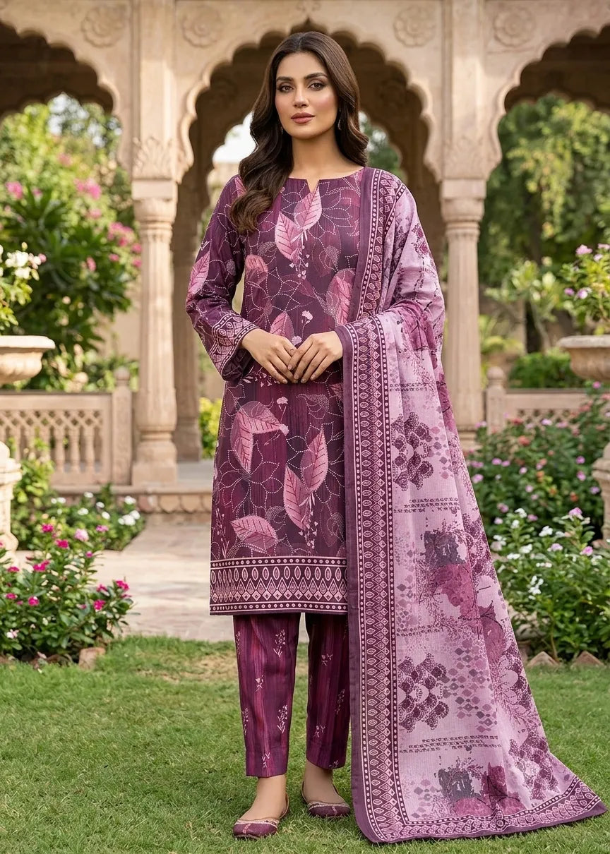VISCOSE LINEN DIGITAL PRINTED SUIT 3 PIECE UNSTITCHED D-2