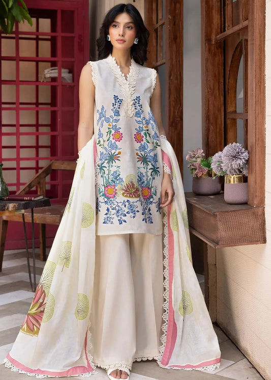 MARIA B M BASIC ELAHEH 3 PIECE LAWN UNSTITCHED MB-ELHV4-08 | ✅ 100% Original