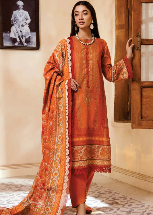 MAUSUMMERY LINEN DIGITAL PRINTED SUIT 3 PIECE UNSTITCHED ACONITE | ✅ 100% Original
