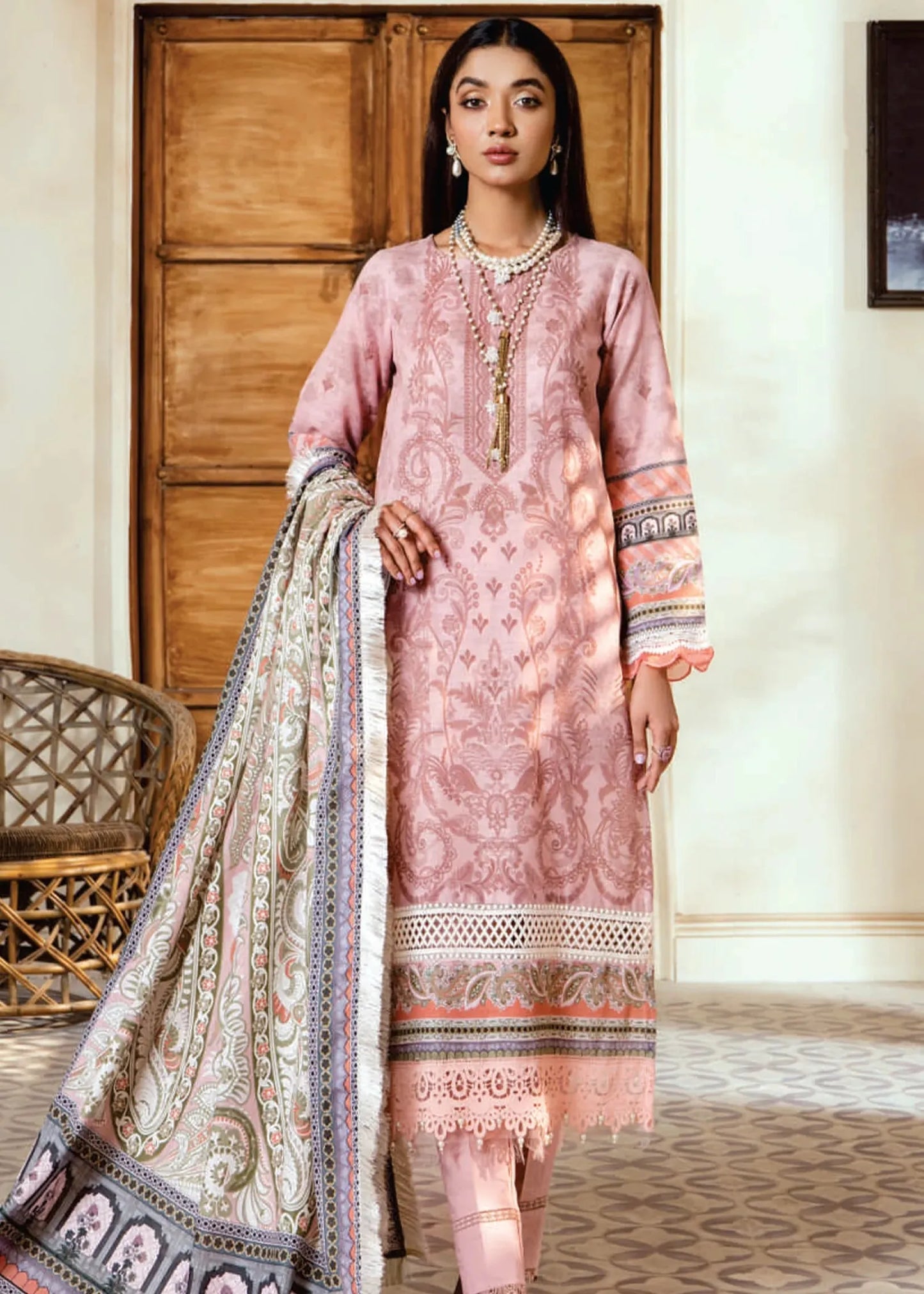 MAUSUMMERY LINEN DIGITAL PRINTED SUIT 3 PIECE UNSTITCHED CYCLAMEN