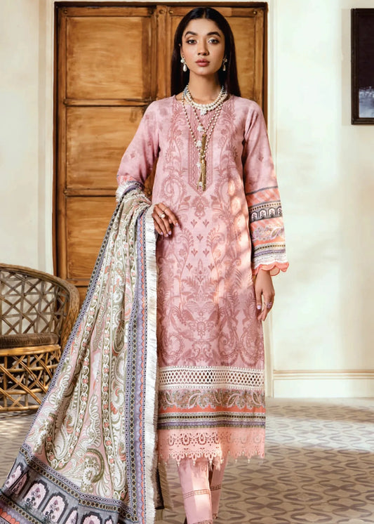 MAUSUMMERY LINEN DIGITAL PRINTED SUIT 3 PIECE UNSTITCHED CYCLAMEN | ✅ 100% Original