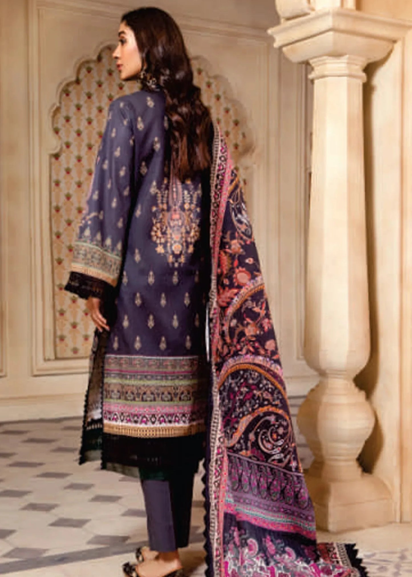 MAUSUMMERY LINEN DIGITAL PRINTED SUIT 3 PIECE UNSTITCHED HAZEL