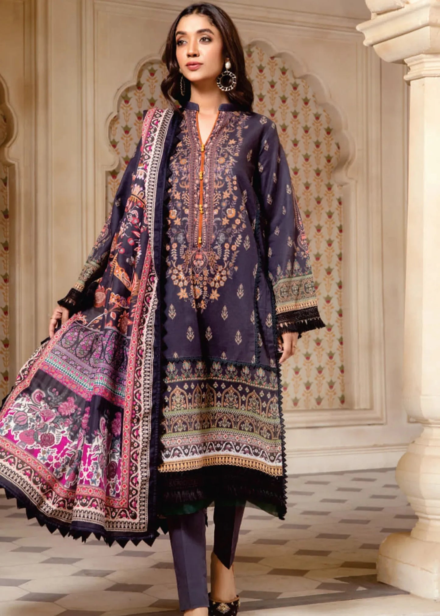 MAUSUMMERY LINEN DIGITAL PRINTED SUIT 3 PIECE UNSTITCHED HAZEL