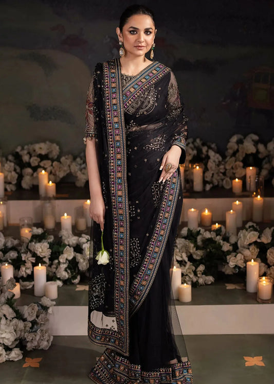 NUREH ALFAAZ SAREE EMBROIDERED AND EMBELLISHED CHIFFON COLLECTION NL-78 | ✅ 100% ORIGINAL