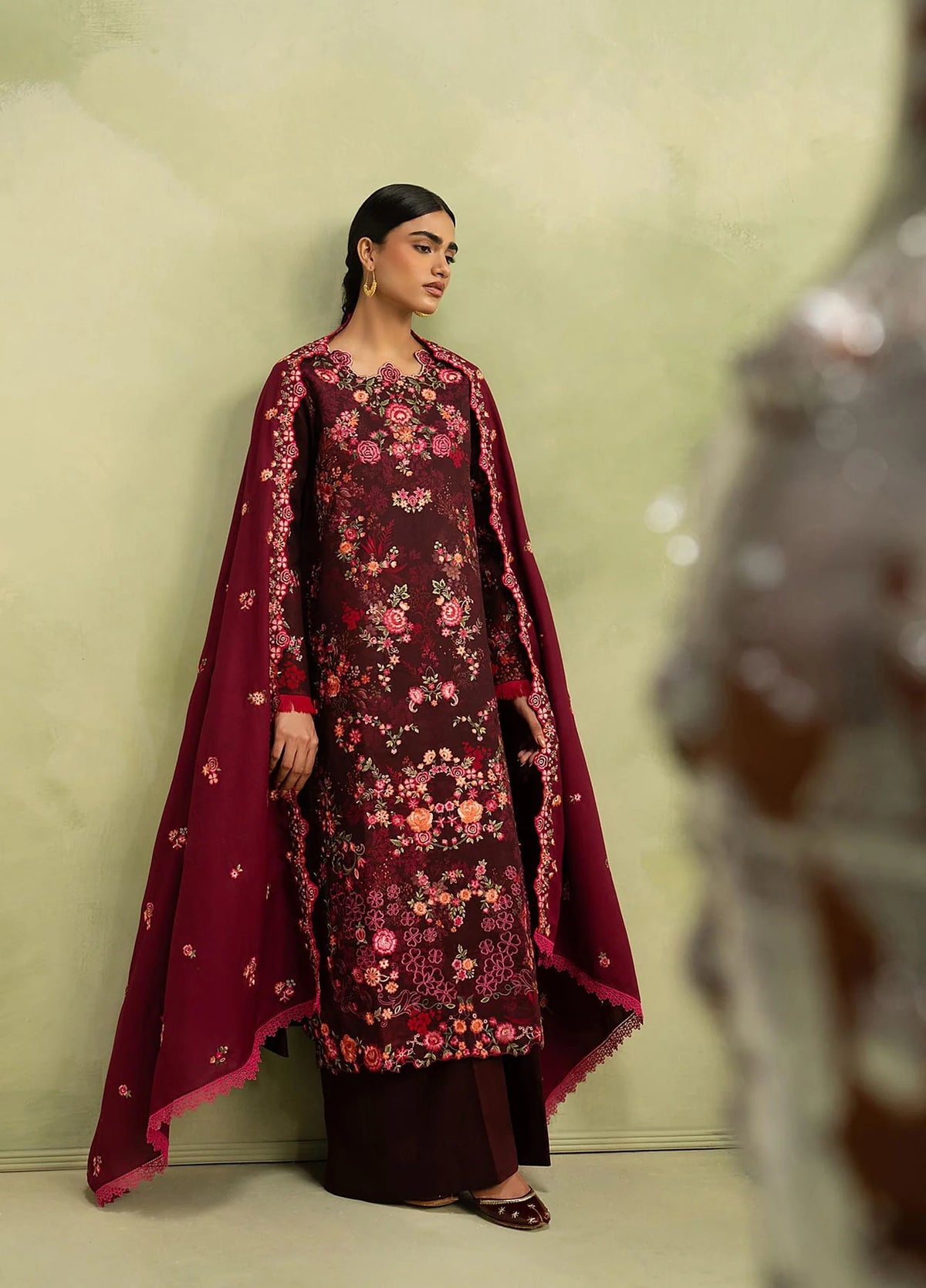 RajBari Exclusive Shawl Unstitched Embroidered Marina 3 Piece Suit RB26UES 06 - Winter Collection