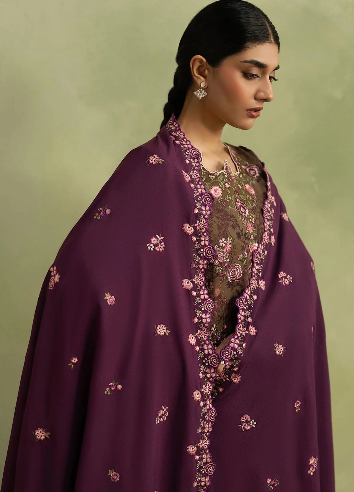 RajBari Exclusive Shawl Unstitched Embroidered Marina 3 Piece Suit RB26UES 13 - Winter Collection