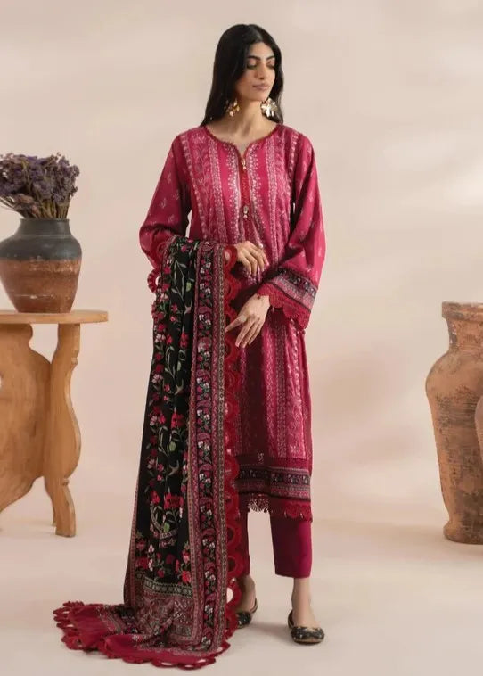 MAUSUMMERY LINEN DIGITAL PRINTED SUIT 3 PIECE UNSTITCHED RUBY