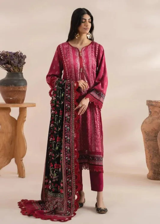 MAUSUMMERY LINEN DIGITAL PRINTED SUIT 3 PIECE UNSTITCHED RUBY