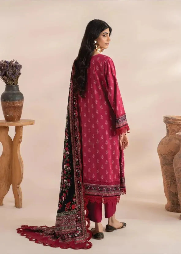 MAUSUMMERY LINEN DIGITAL PRINTED SUIT 3 PIECE UNSTITCHED RUBY