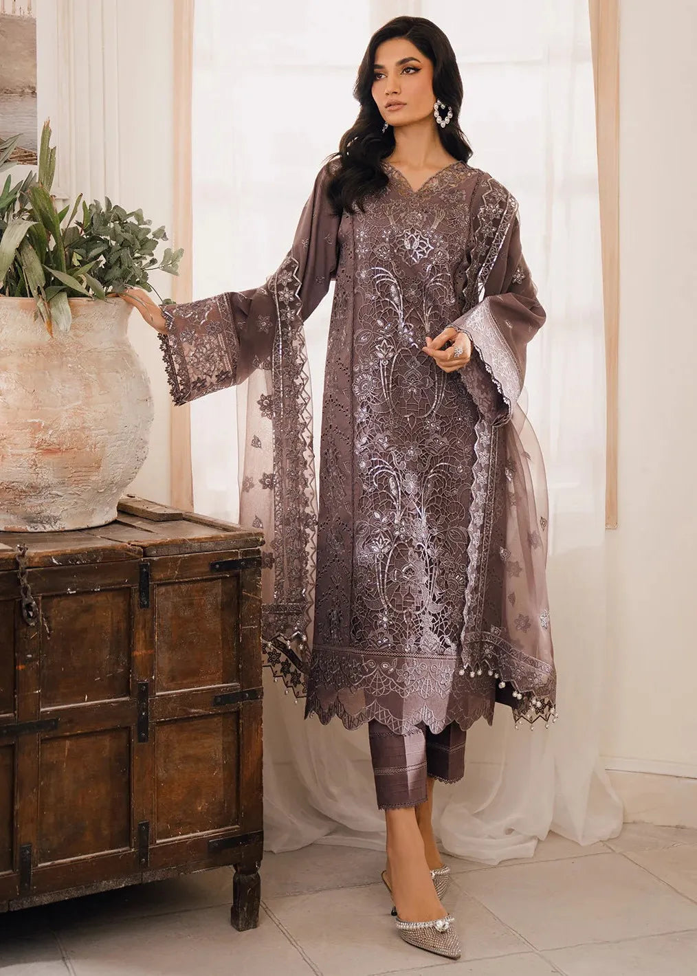 NAQSH BY BIN ILYAS EMBROIDERED 3PC SUIT 05A  | ✅ 100% Original