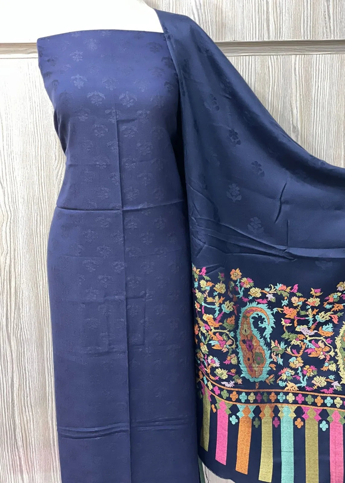 PERSIAN WOOL SWATI WINTER PRINTED 3PC SUIT (Navy Blue)