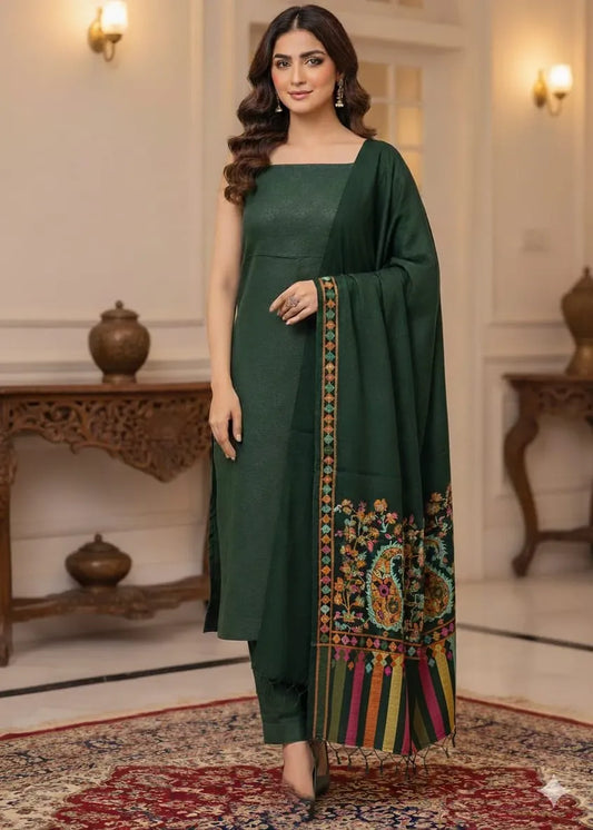 PERSIAN WOOL SWATI WINTER PRINTED 3PC SUIT (Green)