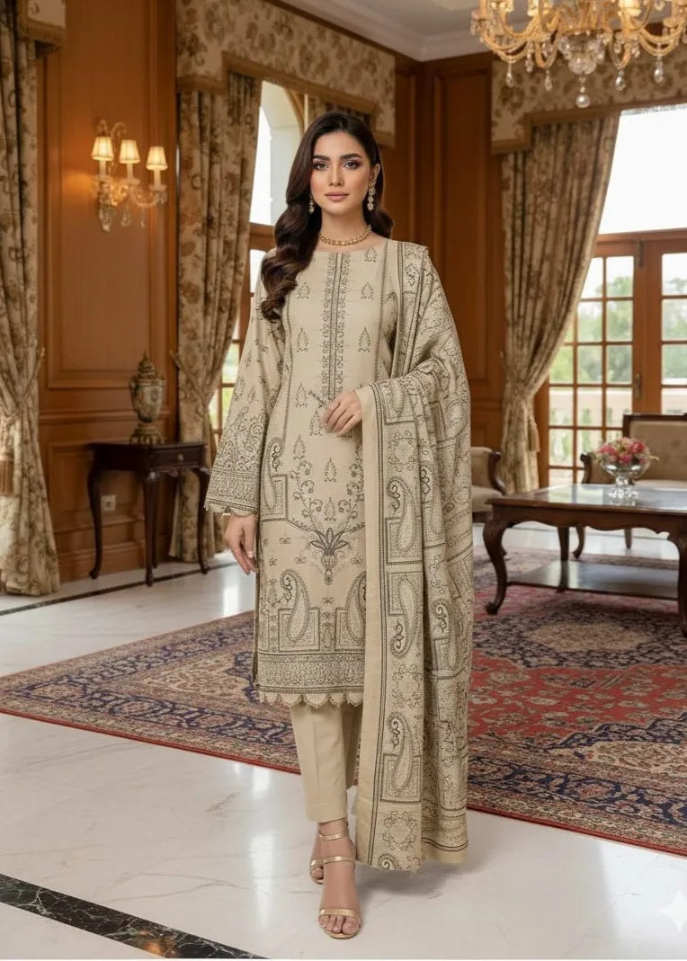 PERSIAN WOOL WINTER EMBROIDERED 3PC SUIT 2
