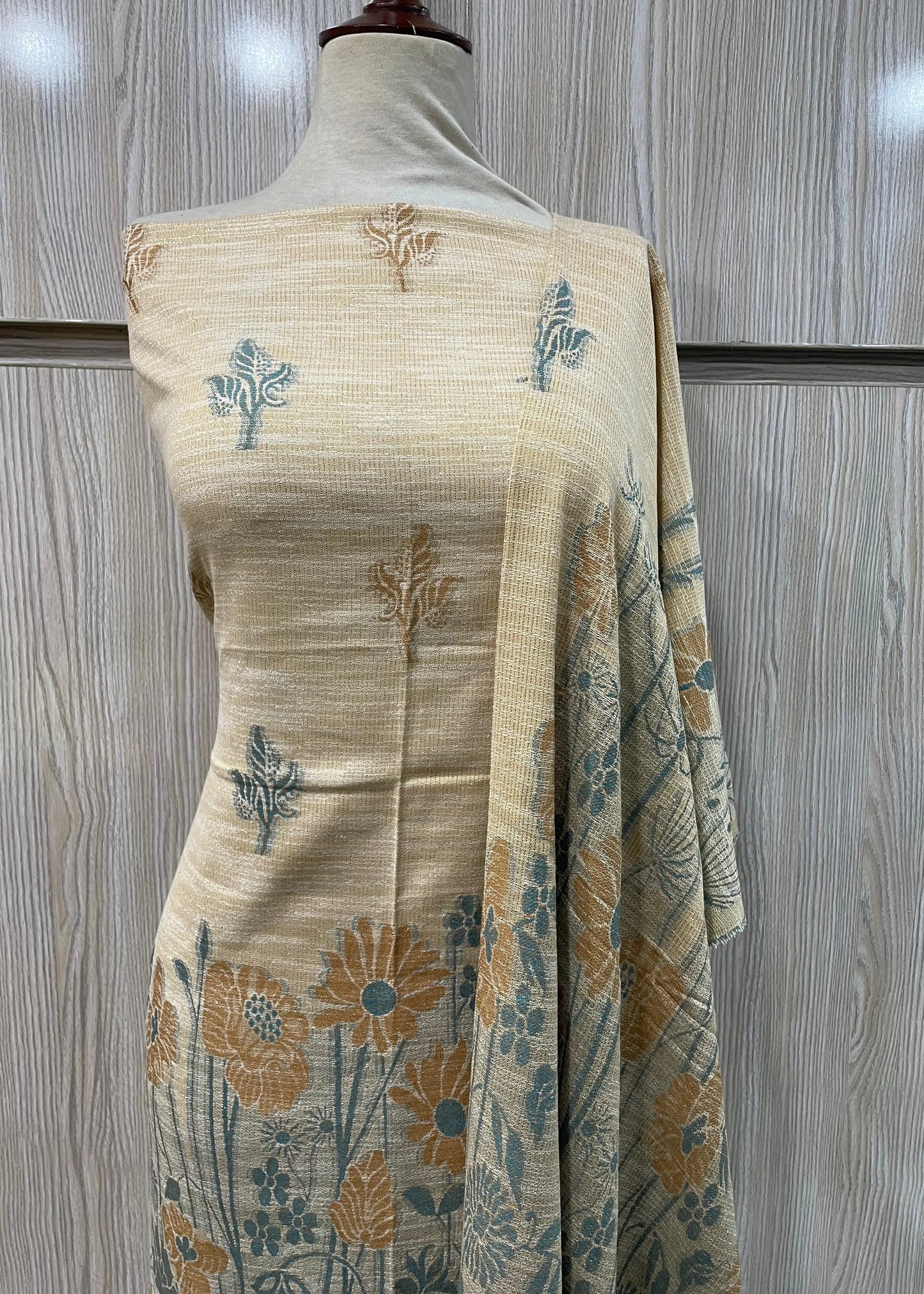 PERSIAN WOOL WINTER 3PC SUIT WITH PALACHI SHWAL (Yellow)