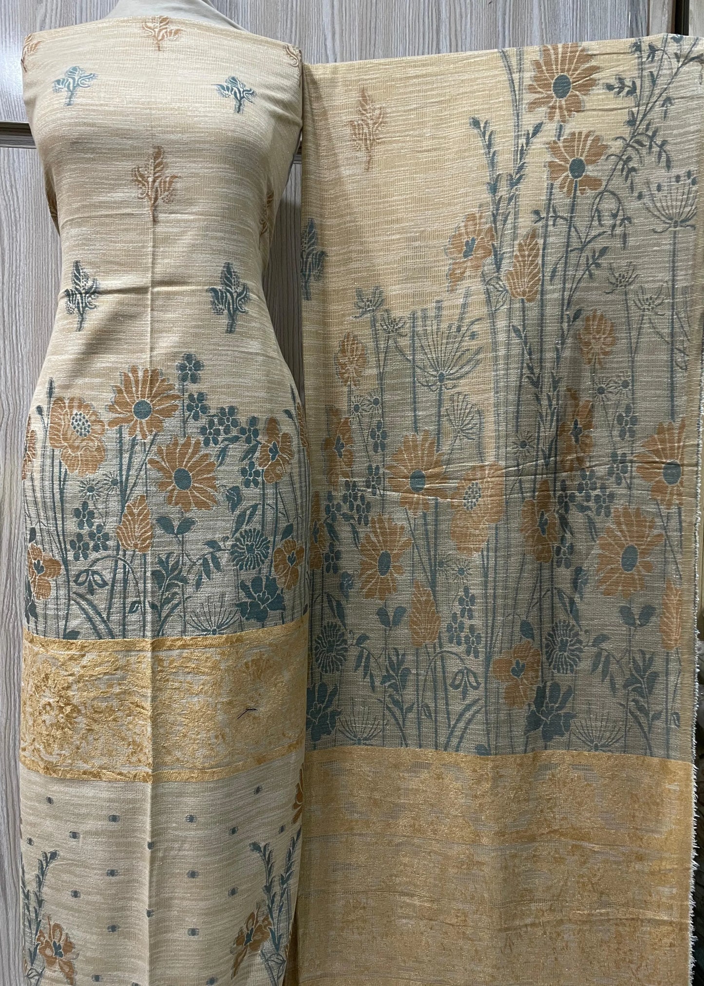 PERSIAN WOOL WINTER 3PC SUIT WITH PALACHI SHWAL (Yellow)