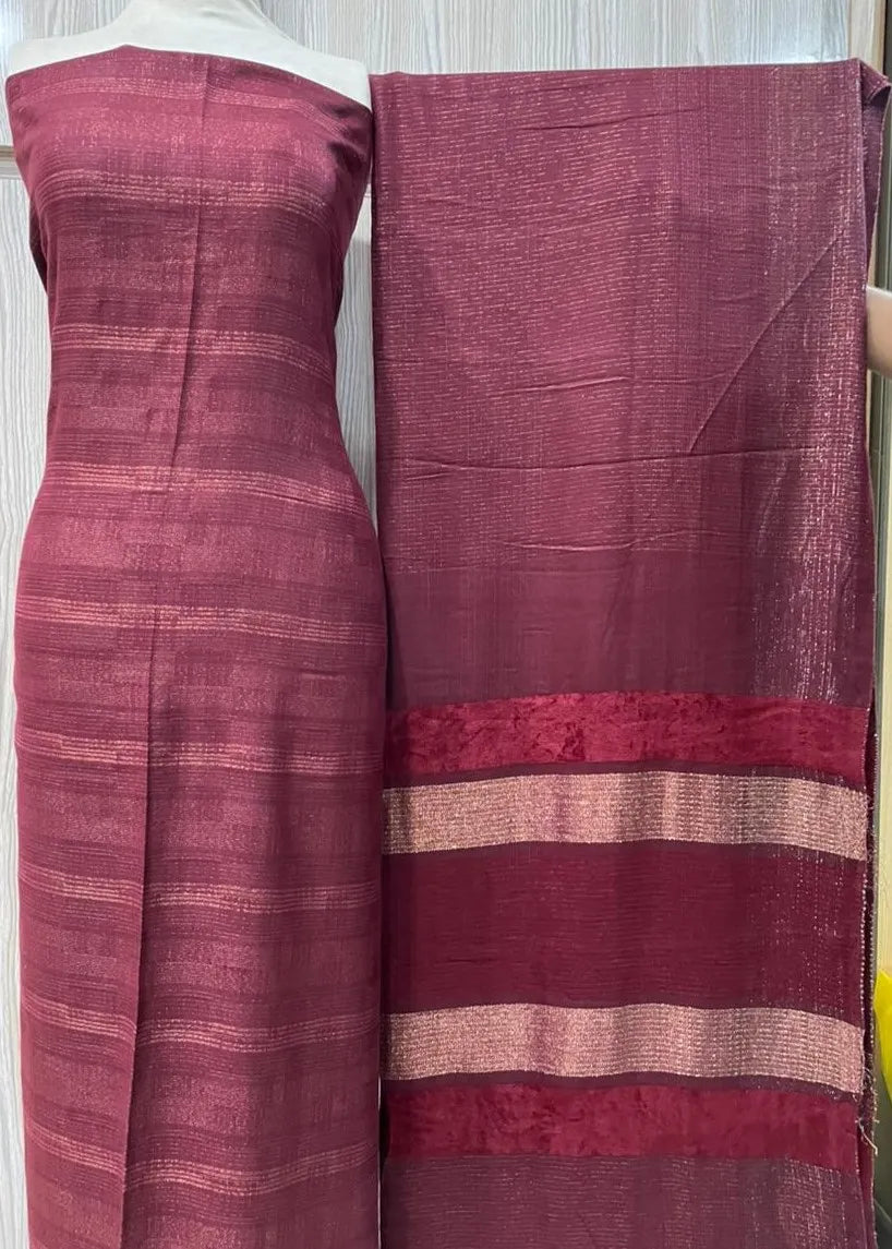 PERSIAN WOOL WINTER PRINTED 3PC SUIT (Maroon)