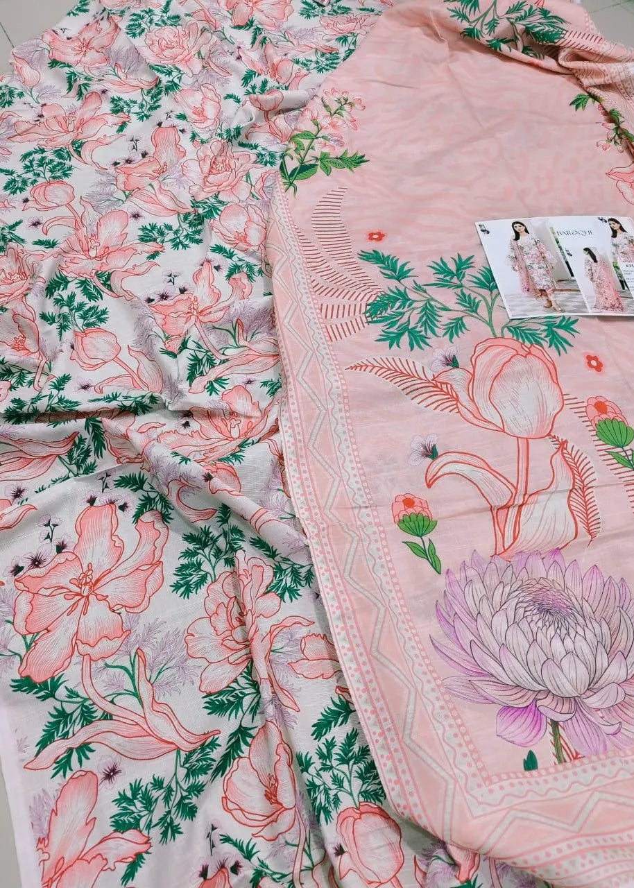 BAROQUE KHADDAR DIGITAL PRINTED SUIT 3 PIECE UNSTITCHED D12