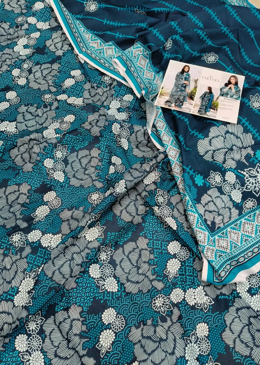 FARASHA KHADDAR DIGITAL PRINTED SUIT 3 PIECE UNSTITCHED D16