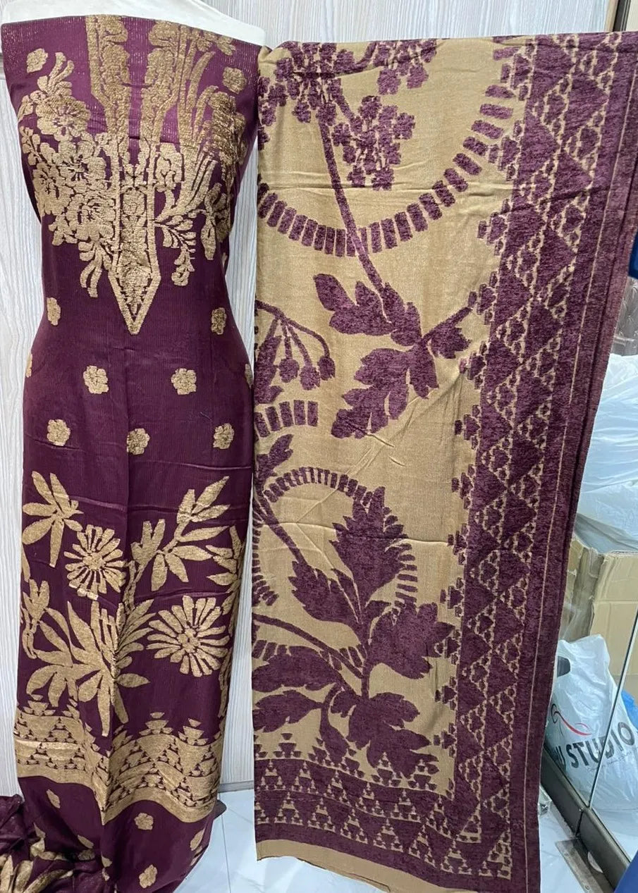 PERSIAN PALACHI WOOL WINTER 3PC SUIT WITH PALACHI SHWAL LPW-03