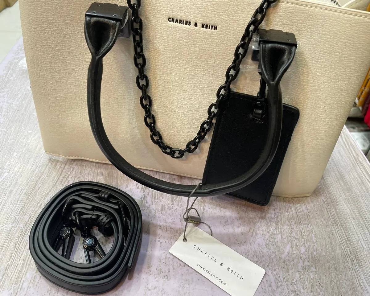 CHARLES & KEITΗ SHOULDER BAG & HAND BAG FOR WOMAN WHITE COLOR