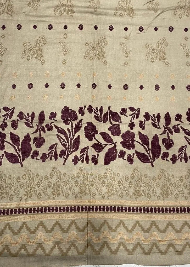 PERSIAN WOOL PRINTED 3PC WINTER SUIT CD-02 (Maroon Color)