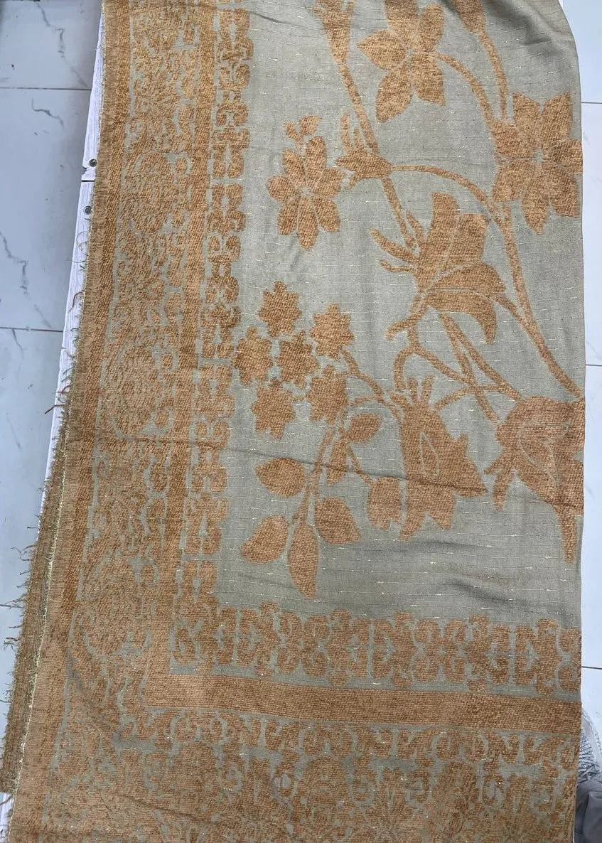 PERSIAN WOOL 3PC WINTER SUIT WITH PALACHI SHWAL (CLAY COLOR) LD-03