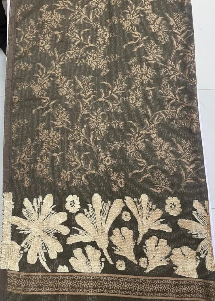 PERSIAN PALACHI WOOL WINTER 3PC SUIT WITH PALACHI SHWAL (OLIVE GREEN) LPW-01