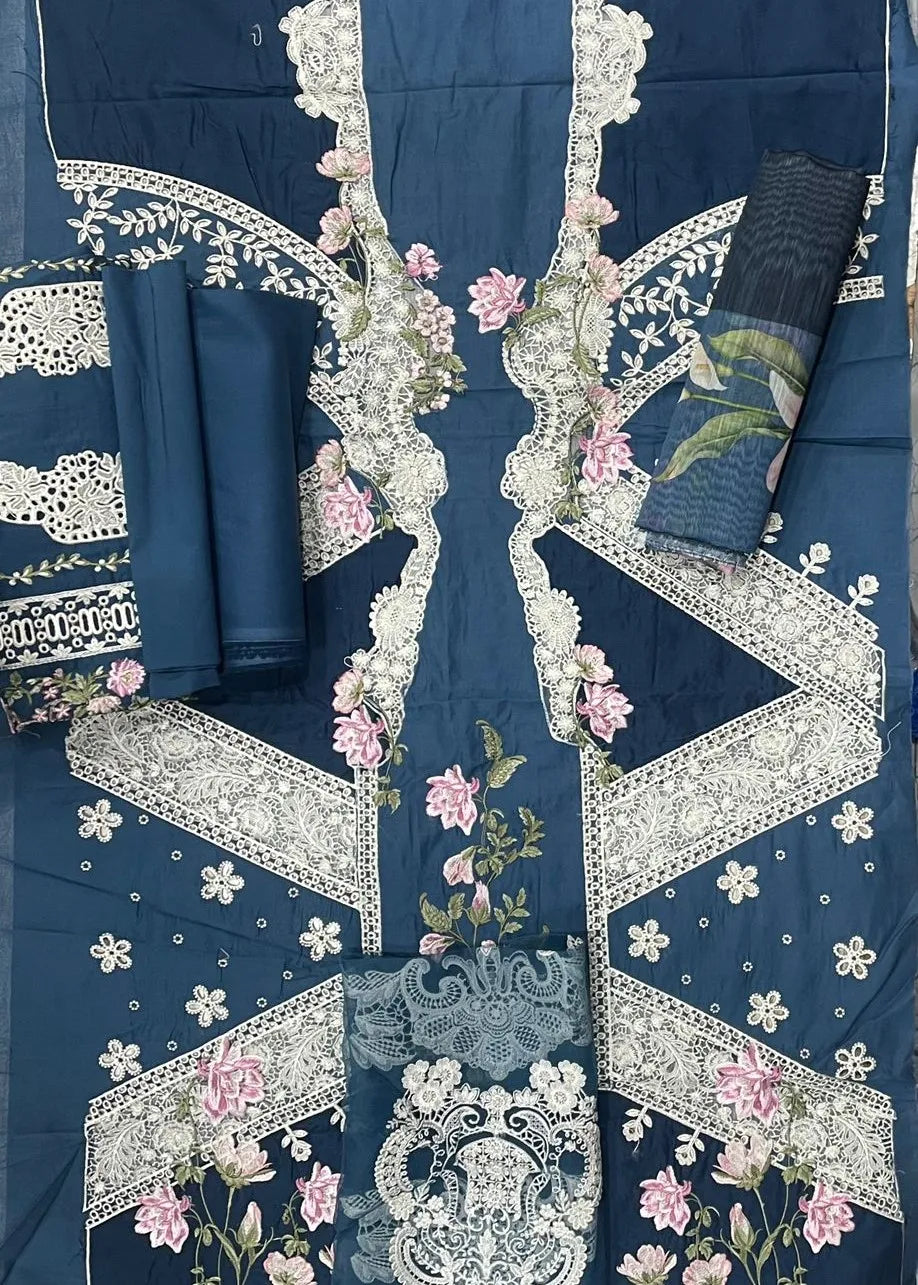 ELAF LUXURY EMBROIDERED LAWN COLLECTION 3PC UNSTITCHED 2025 | ZIVA ELH-2A  | ✅ 100% Original