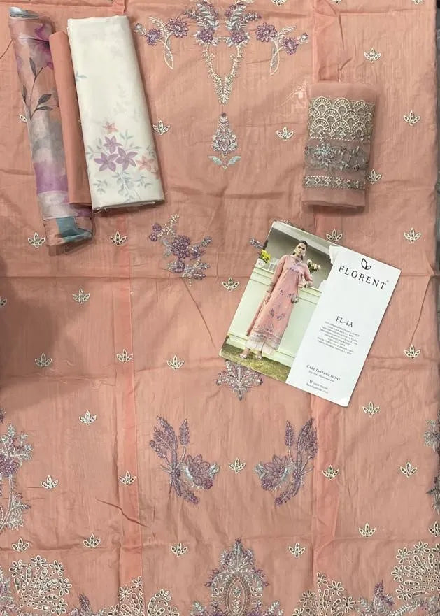 FLORENT LAWN SUIT 3PC FL - 4A | ✅ 100% Original