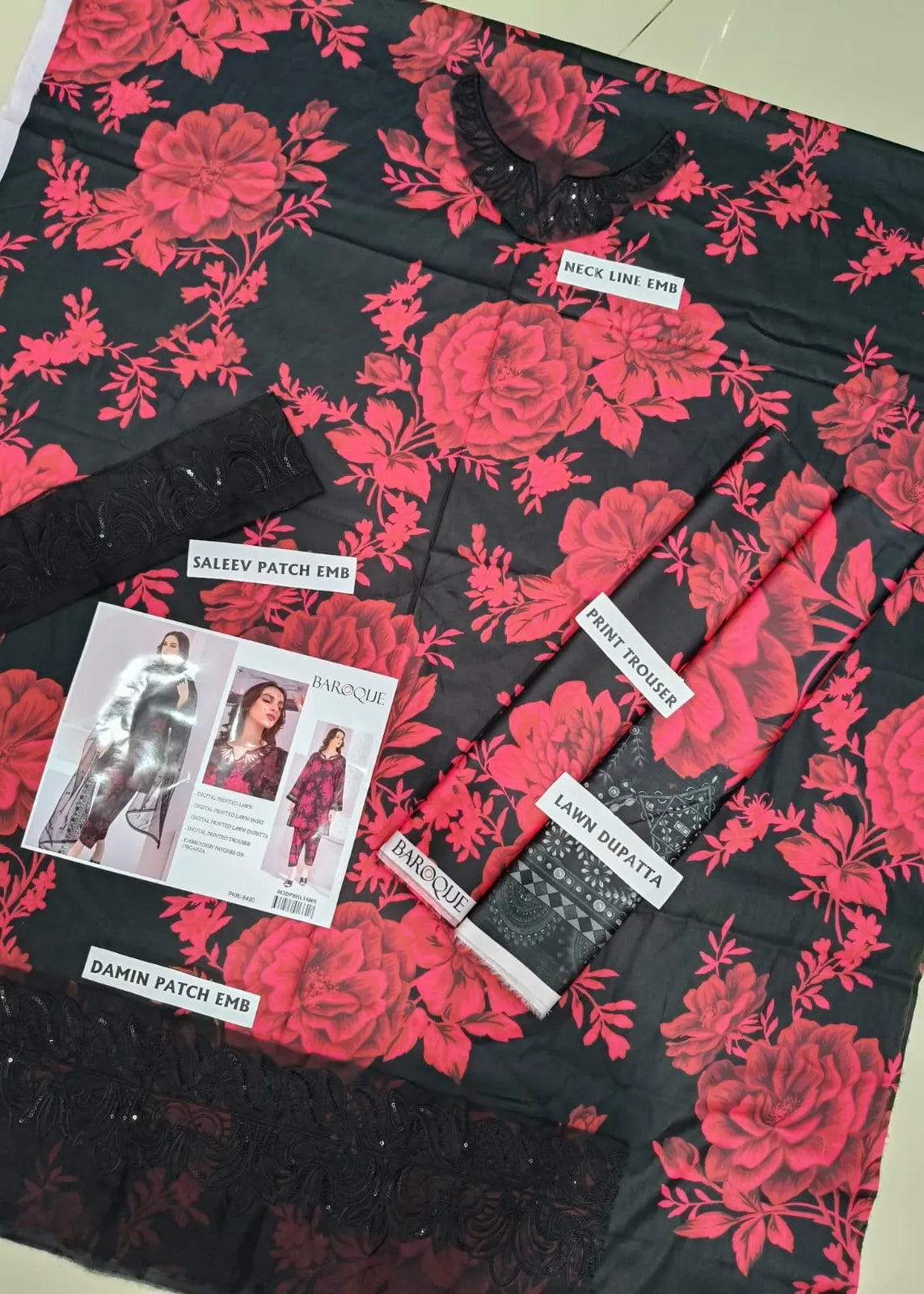 BAROQUE PRINTED LAWN 3PC UNSTITCHED