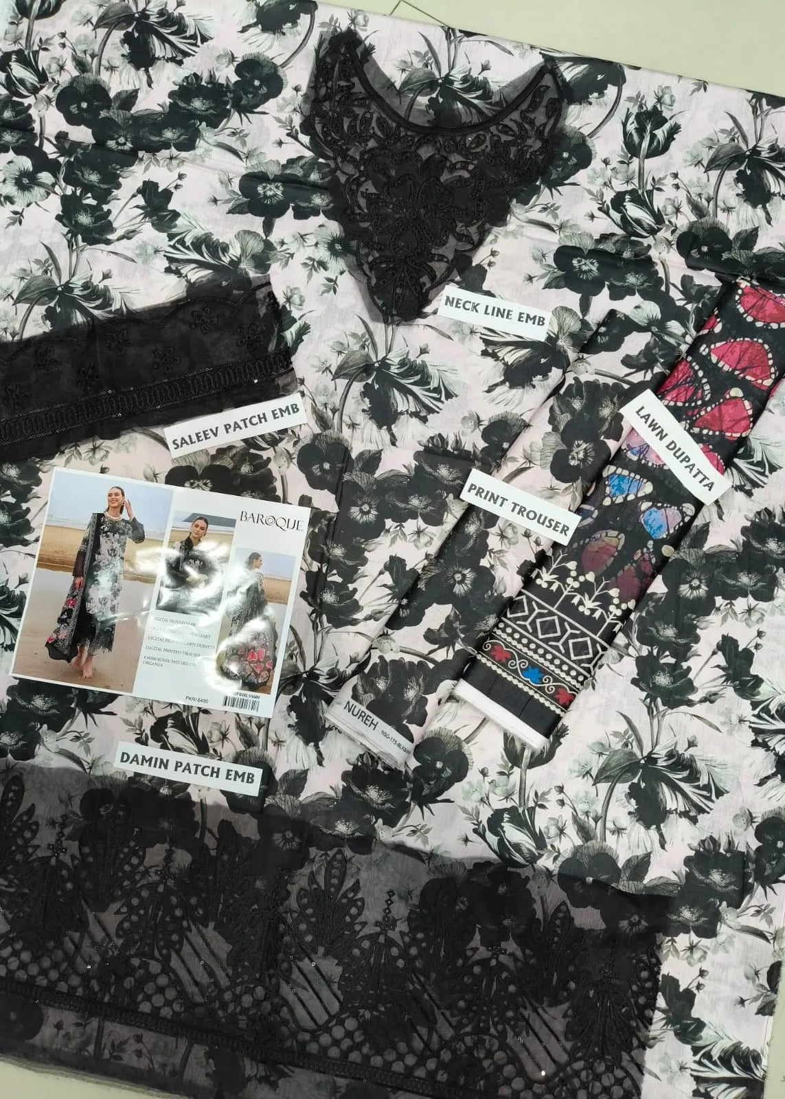 BAROQUE PRINTED LAWN 3PC UNSTITCHED