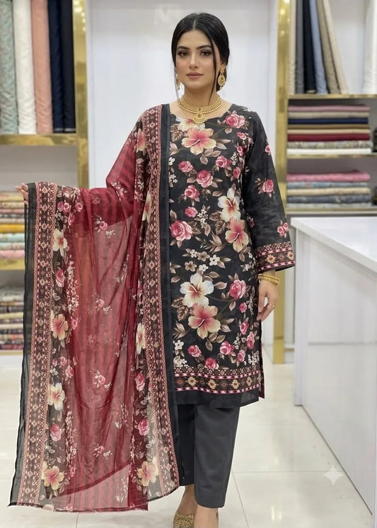 BIN SAEED PREMIUM LAWN 3 PCS D-08