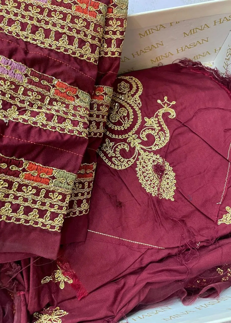 MINA HASAN LUXURY UNSTITCHED MAYA | ✅ 100% Original