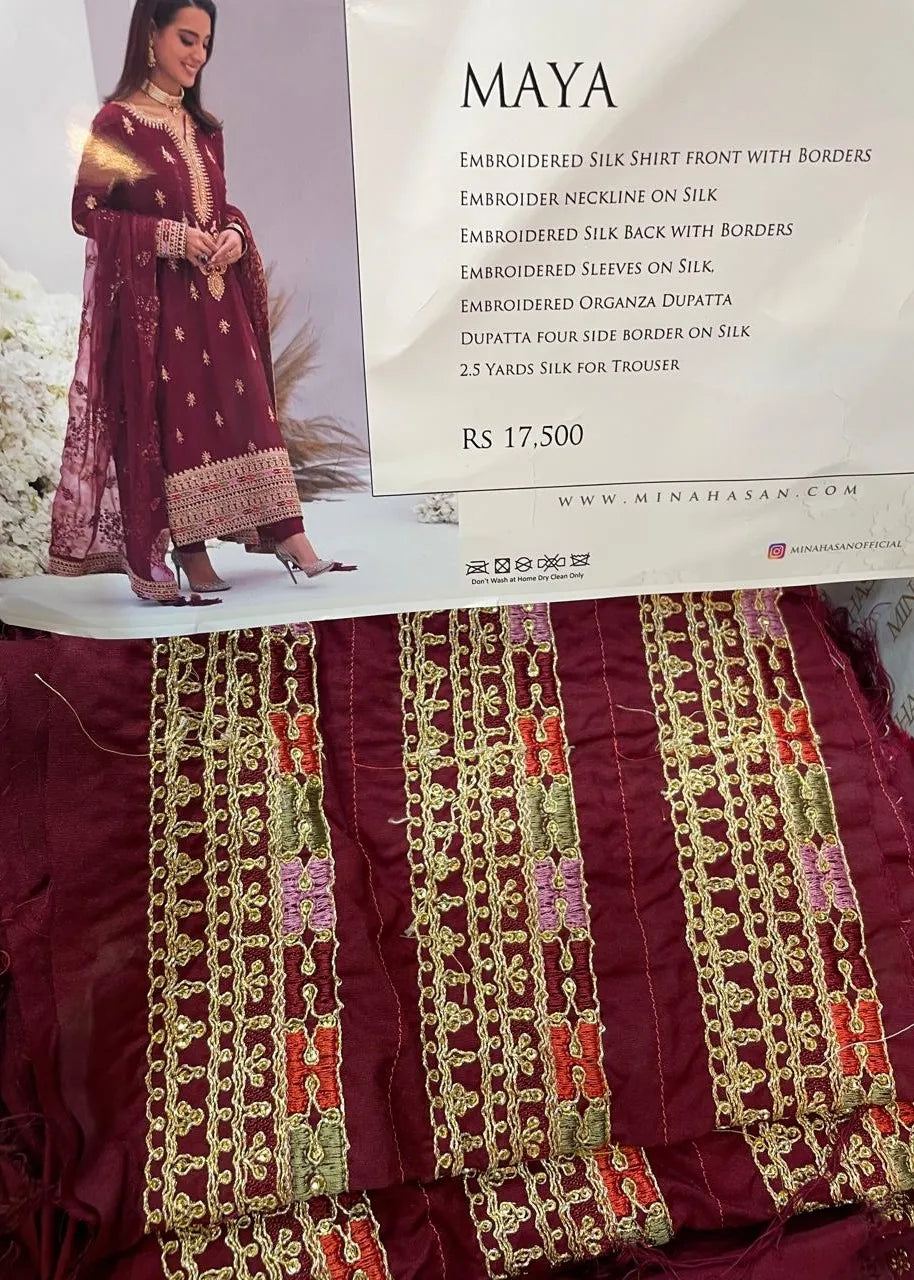 MINA HASAN LUXURY UNSTITCHED MAYA | ✅ 100% Original