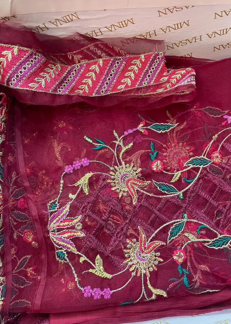 MINA HASAN LUXURY UNSTITCHED HEER | ✅ 100% Original