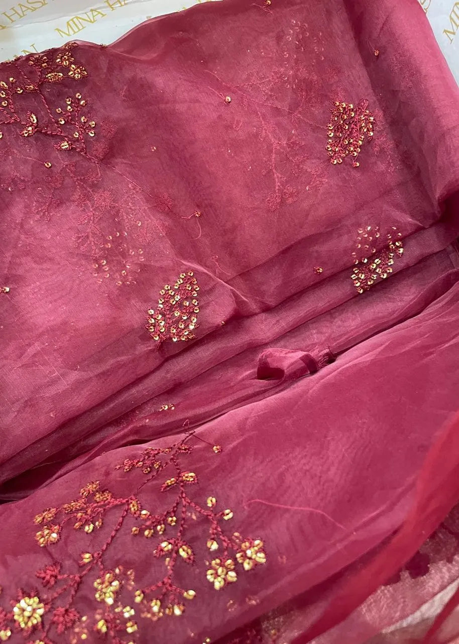 MINA HASAN LUXURY UNSTITCHED HEER | ✅ 100% Original