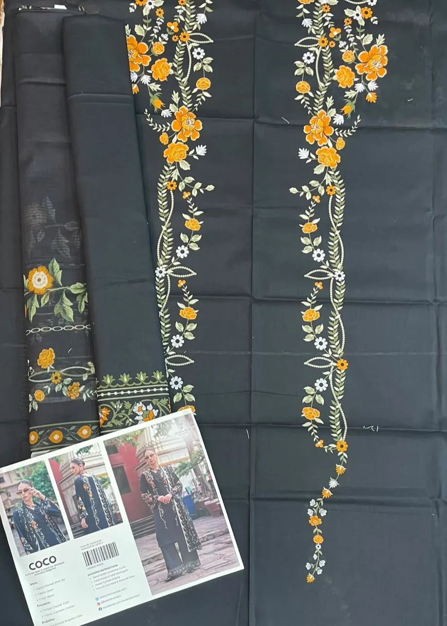 COCO SUMMER PREMIUM PRINTED LAWN 3PC D-03