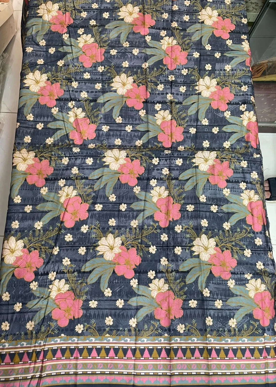 VISCOSE LINEN DIGITAL PRINTED SUIT 3 PIECE UNSTITCHED D-16