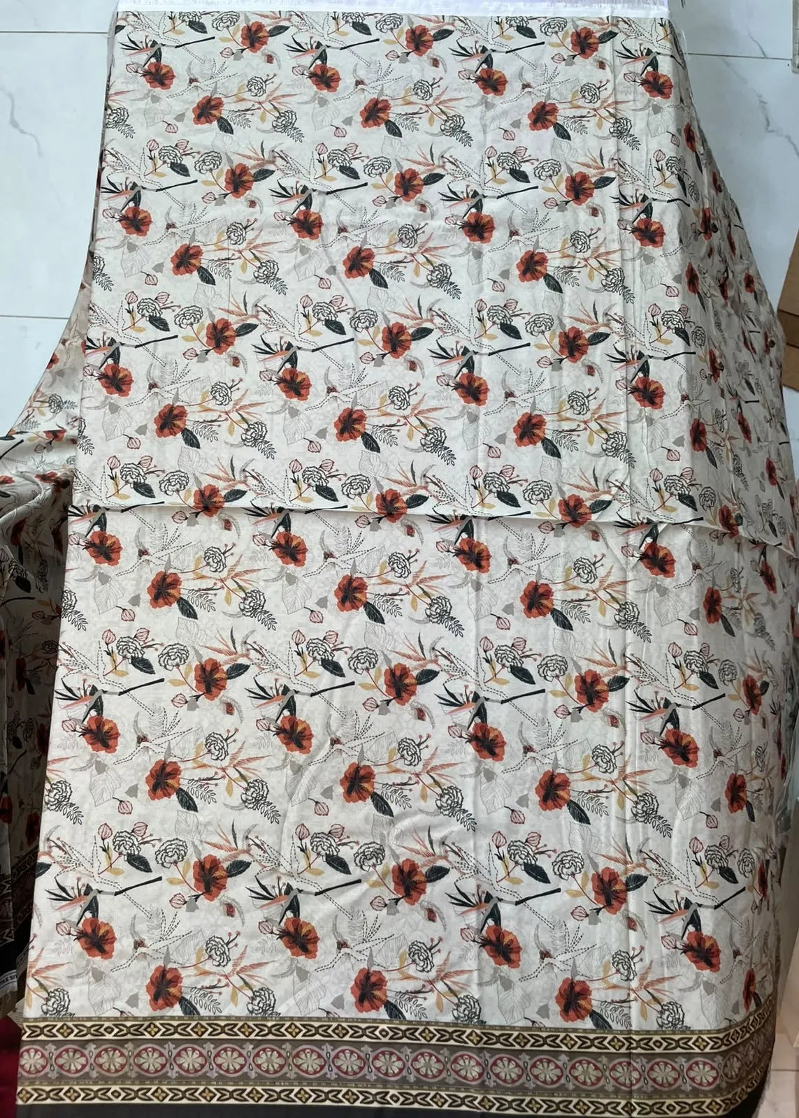 VISCOSE LINEN DIGITAL PRINTED SUIT 3 PIECE UNSTITCHED D-19
