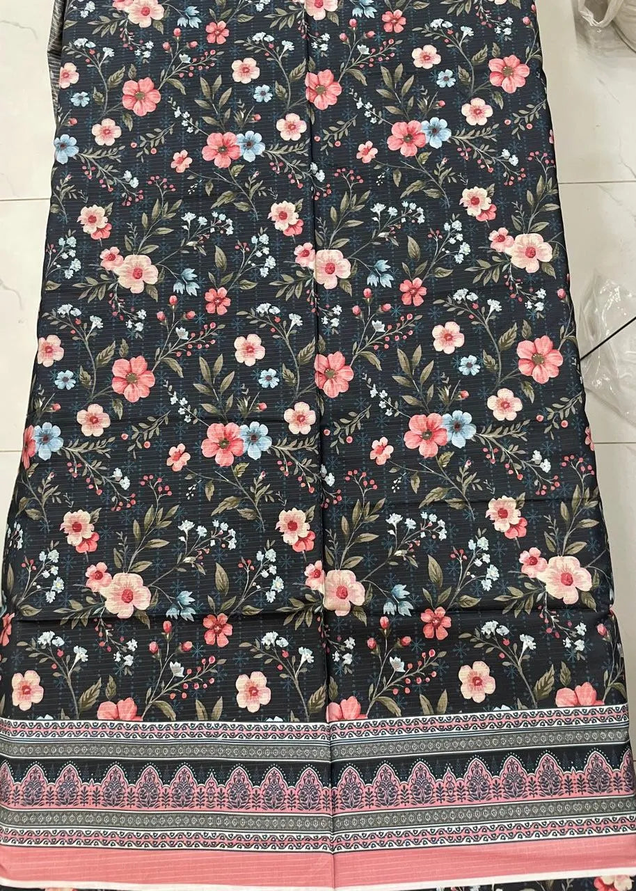 VISCOSE LINEN DIGITAL PRINTED SUIT 3 PIECE UNSTITCHED D-22