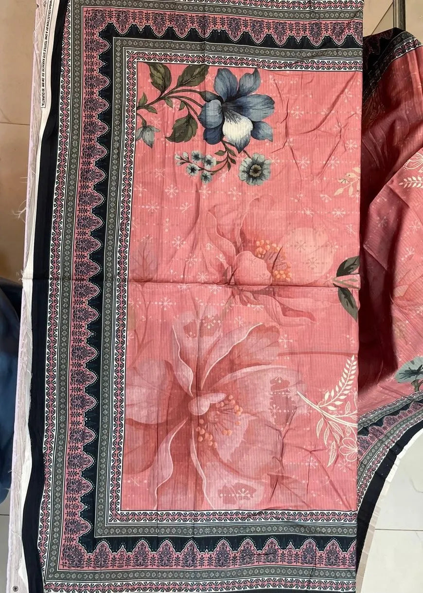 VISCOSE LINEN DIGITAL PRINTED SUIT 3 PIECE UNSTITCHED D-22