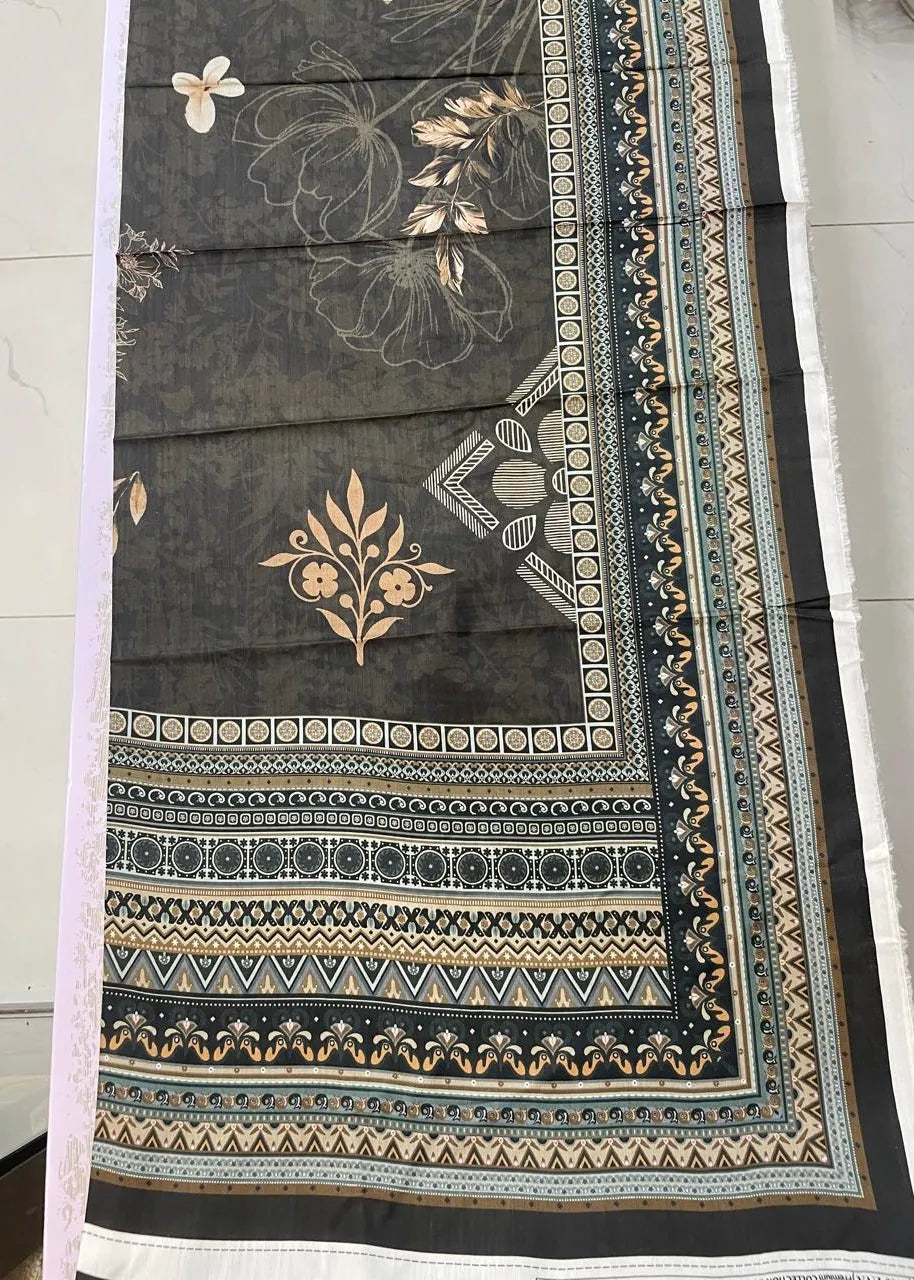 VISCOSE LINEN DIGITAL PRINTED SUIT 3 PIECE UNSTITCHED D-24