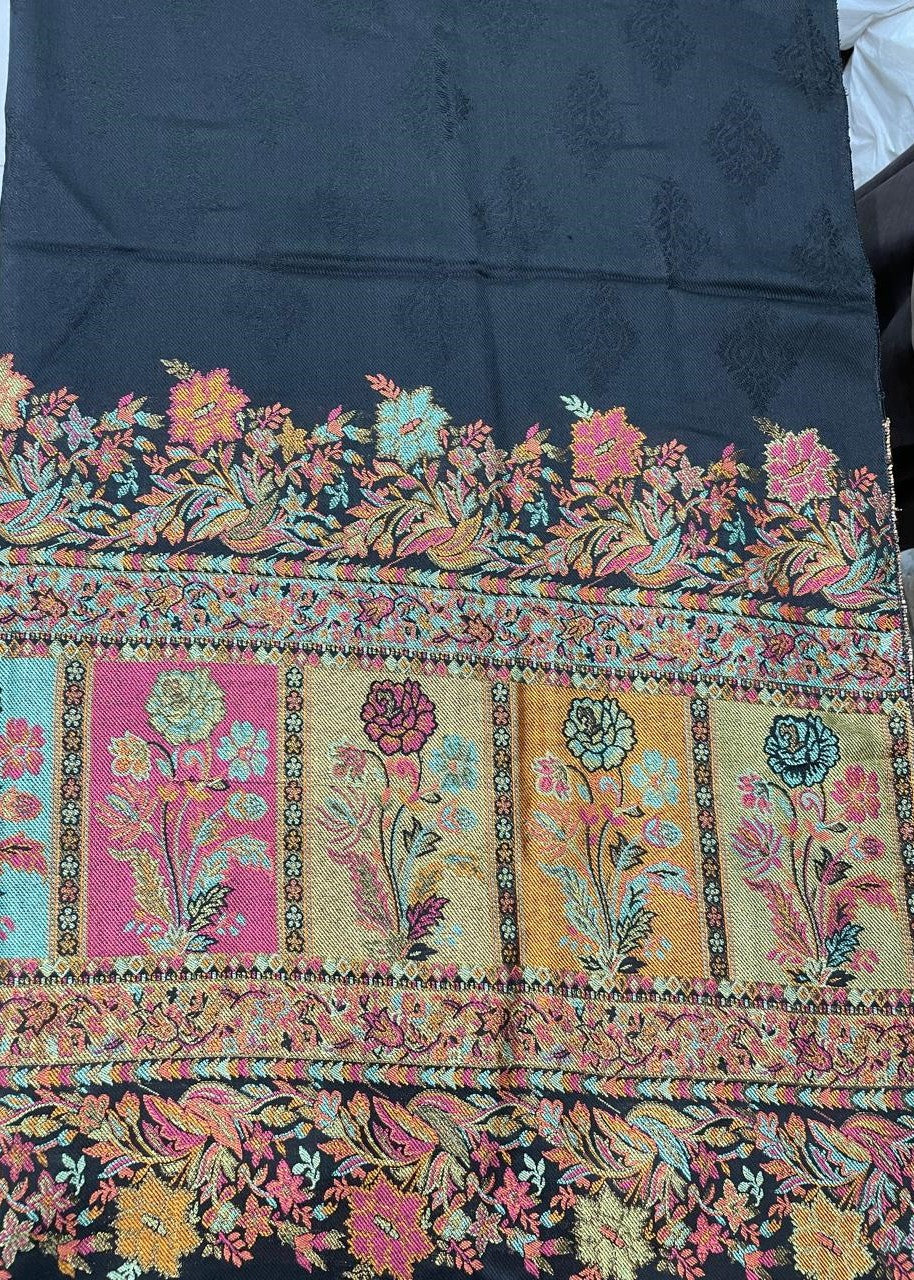 PERSIAN WOOL 3PC WINTER SUIT WITH SWATI SHWAL BLACK COLOR